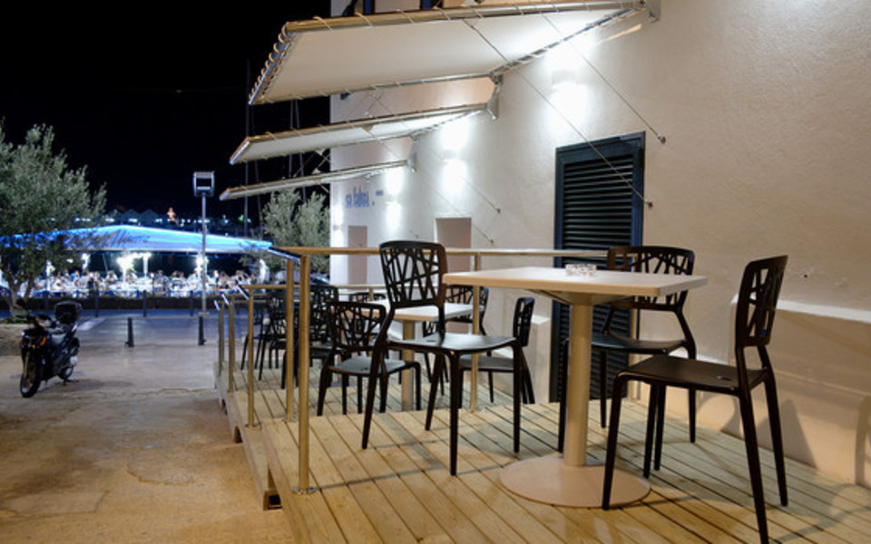 Outdoor seating overlooking the sea